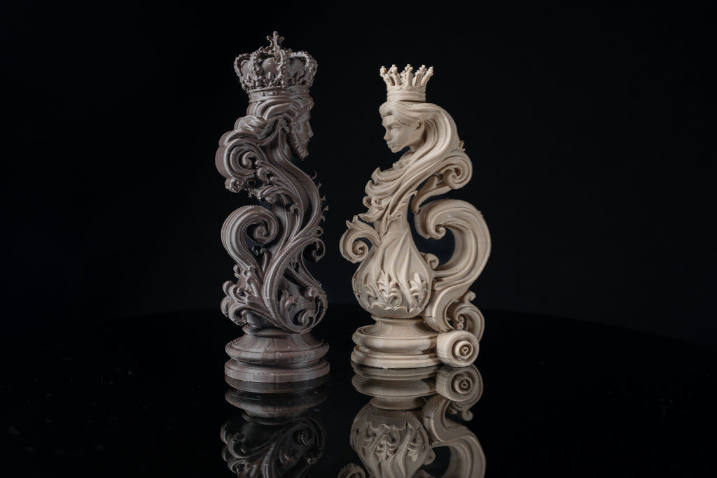 King & Queen - Chess Inspired Wedding Cake Topper / Decoration