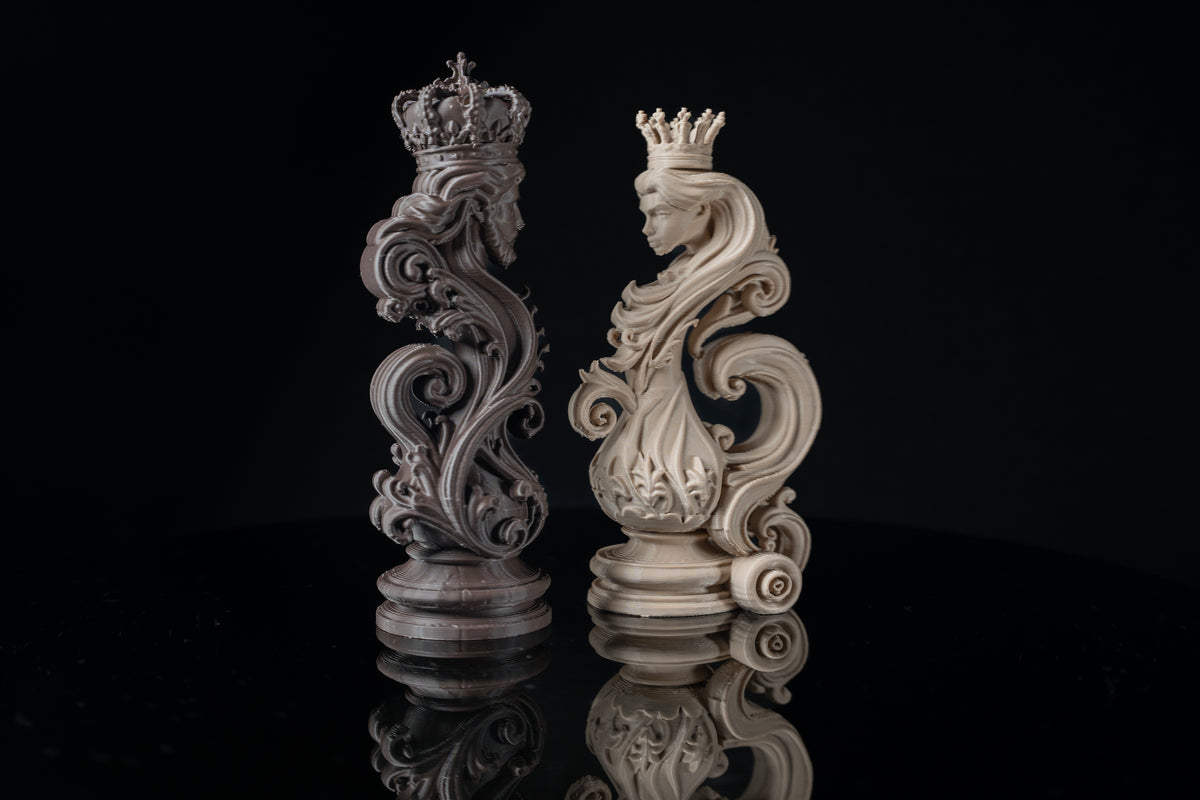 King & Queen - Chess Inspired Wedding Cake Topper / Decoration