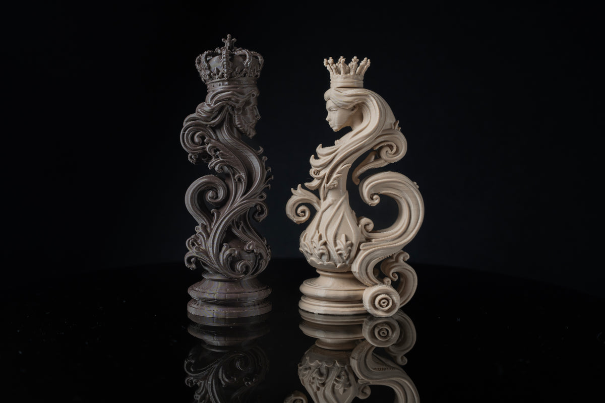 King & Queen - Chess Inspired Wedding Cake Topper / Decoration