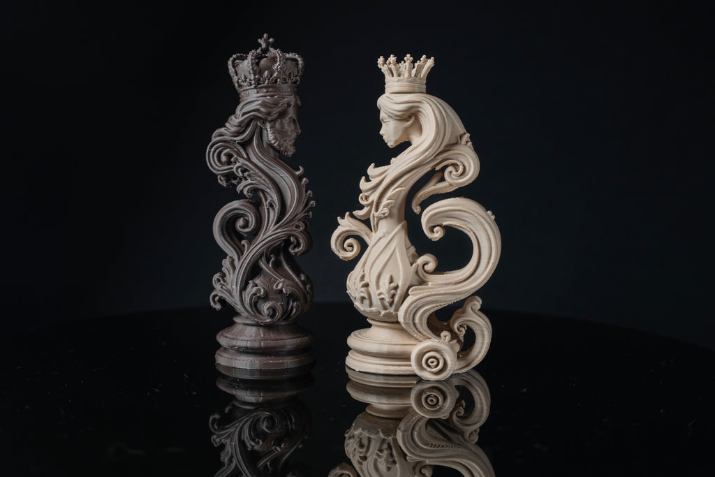 King & Queen - Chess Inspired Wedding Cake Topper / Decoration