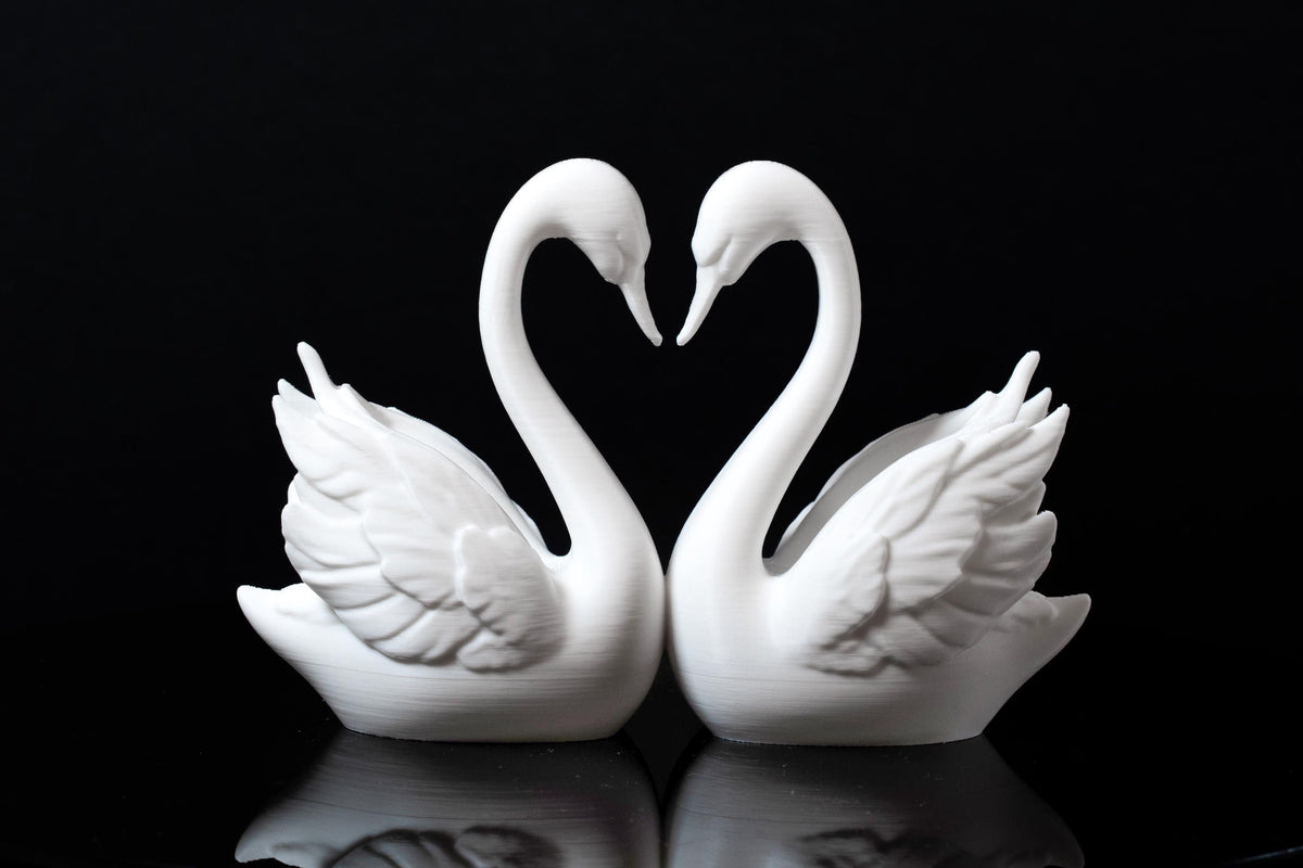 Romantic Swan Couple - Wedding Cake Topper / Decoration