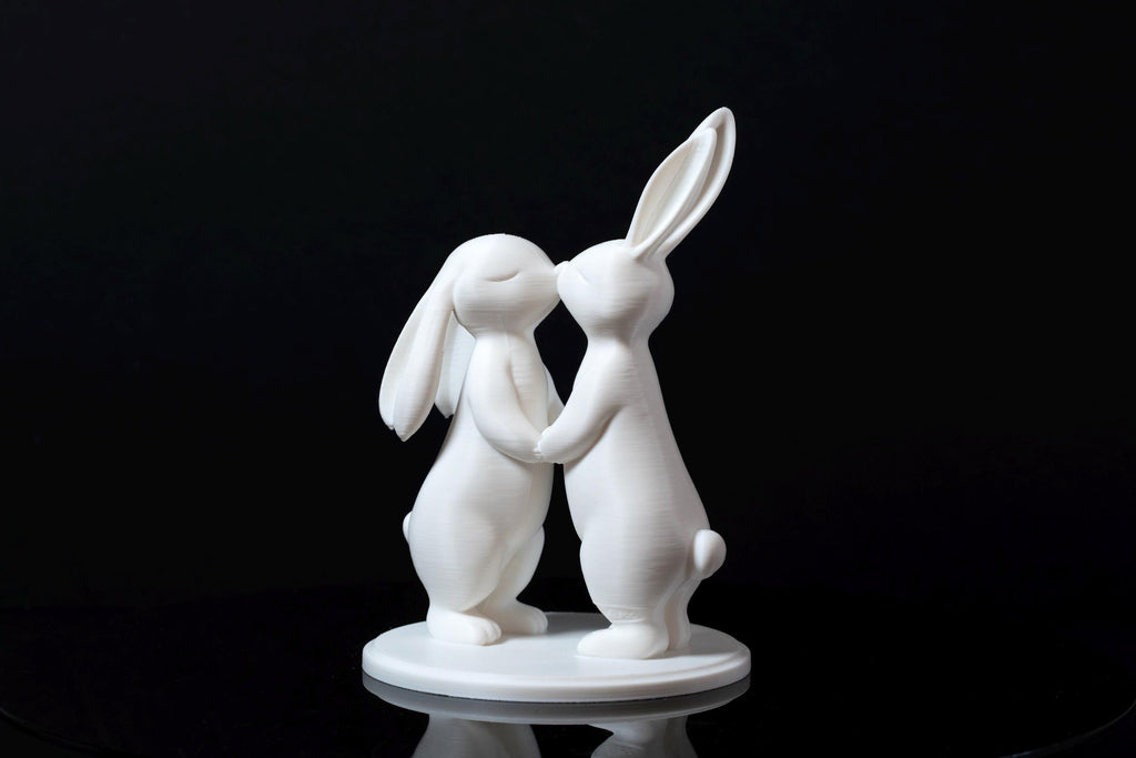 Kissing Bunnies - Wedding Cake Topper / Decoration