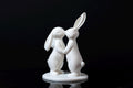 Kissing Bunnies - Wedding Cake Topper / Decoration