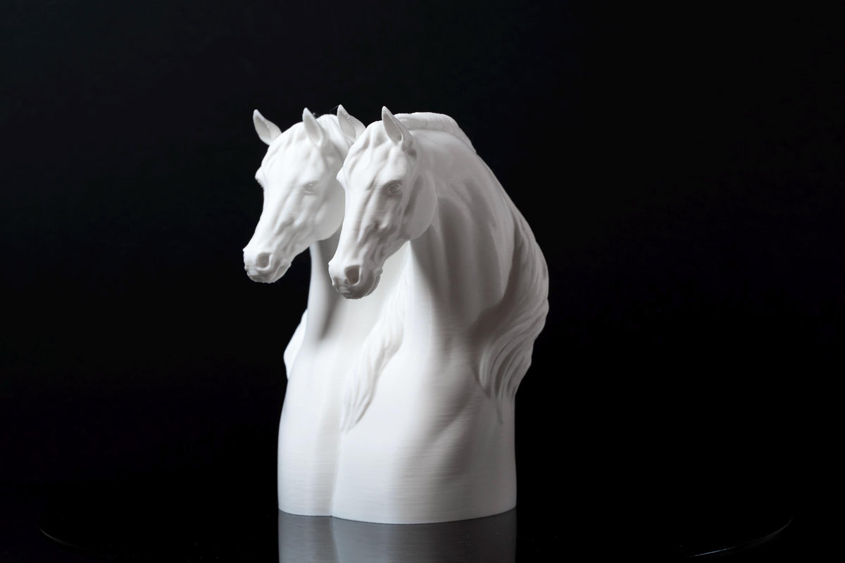 Twin Horse Head Sculpture - Wedding Cake Topper / Decoration