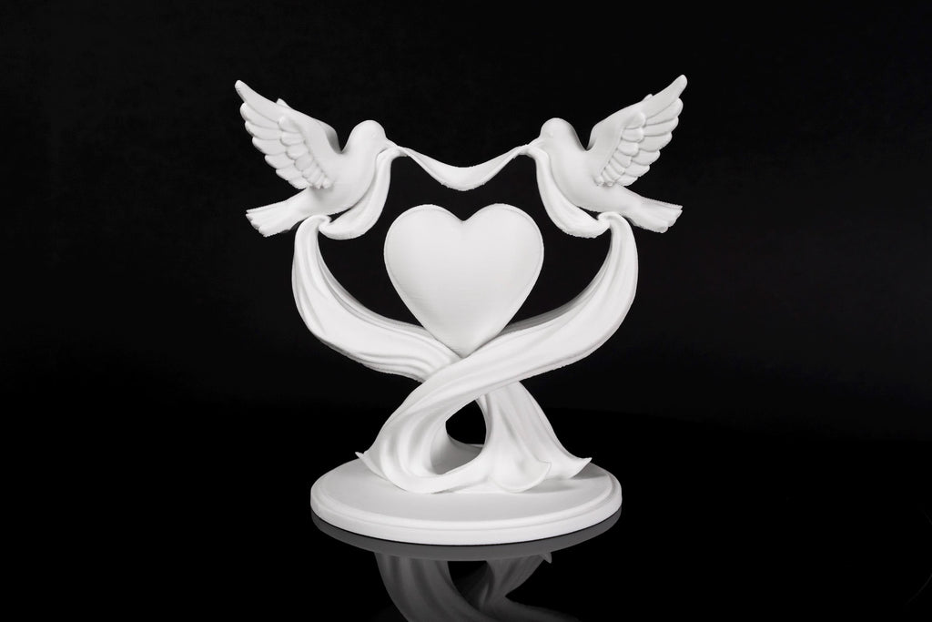Doves and Heart Wedding - Wedding Cake Topper / Decoration