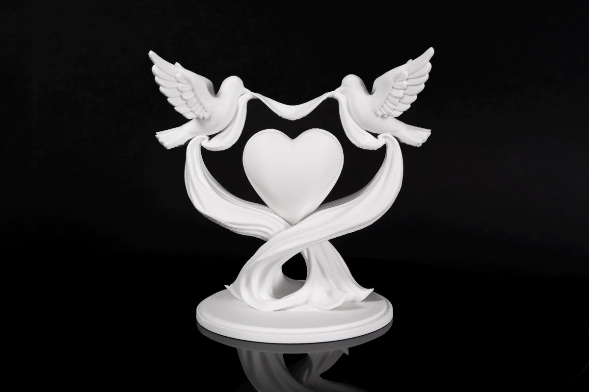 Doves and Heart Wedding - Wedding Cake Topper / Decoration