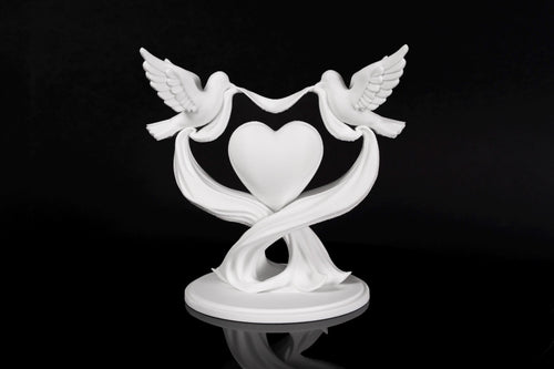Doves and Heart Wedding - Wedding Cake Topper / Decoration