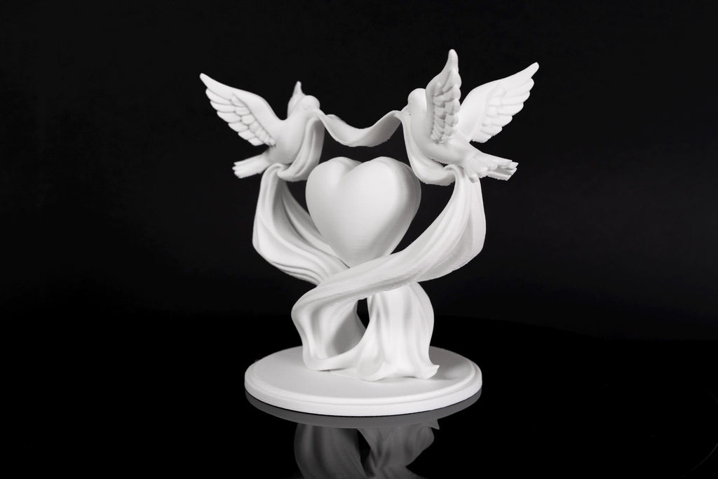 Doves and Heart Wedding - Wedding Cake Topper / Decoration