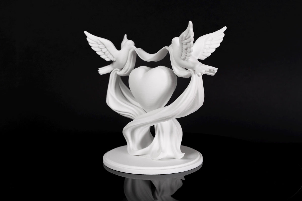 Doves and Heart Wedding - Wedding Cake Topper / Decoration