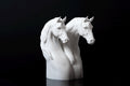 Twin Horse Head Sculpture - Wedding Cake Topper / Decoration