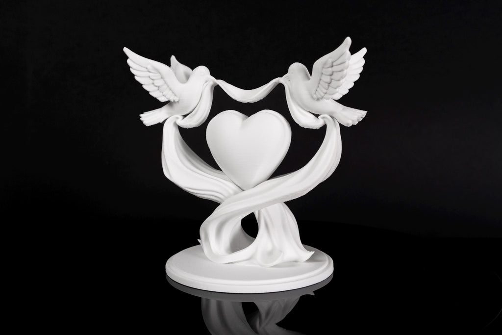 Doves and Heart Wedding - Wedding Cake Topper / Decoration