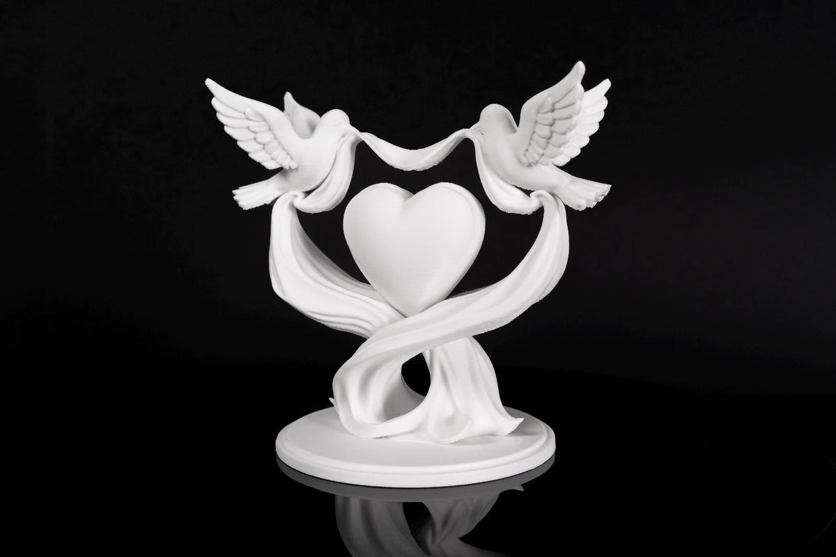 Doves and Heart Wedding - Wedding Cake Topper / Decoration
