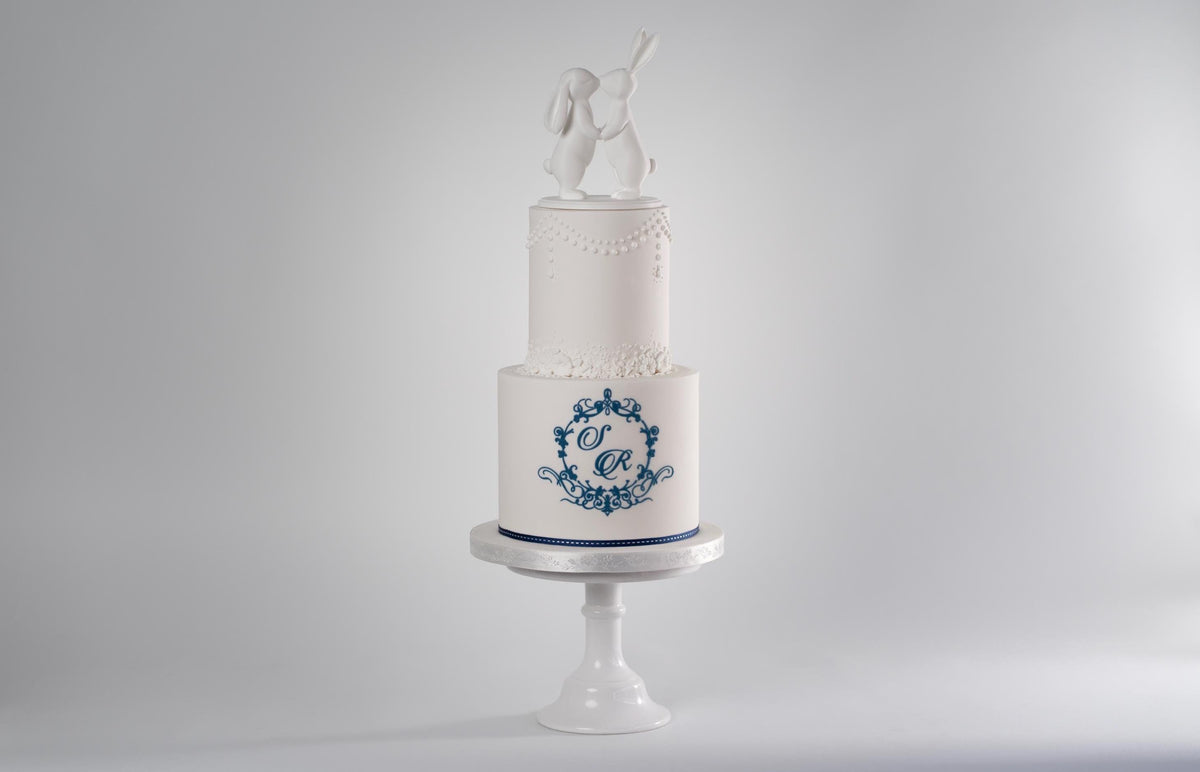 Kissing Bunnies - Wedding Cake Topper / Decoration