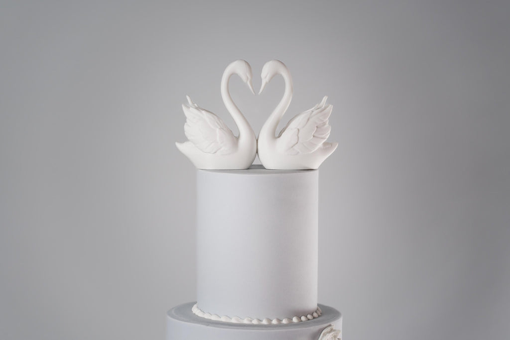 Romantic Swan Couple - Wedding Cake Topper / Decoration