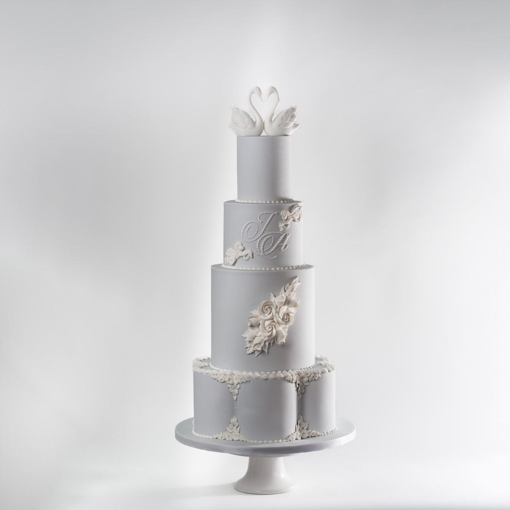 Romantic Swan Couple - Wedding Cake Topper / Decoration